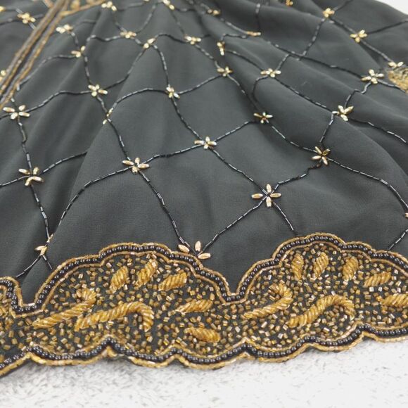 French Collizioni Beaded Jacket Womens Plus‎ 3X Black Gold Sequin Formal Party - Picture 12 of 16